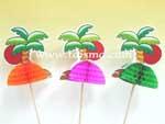 TS02056  PALMTREE ISLAND ON 15CM PICK